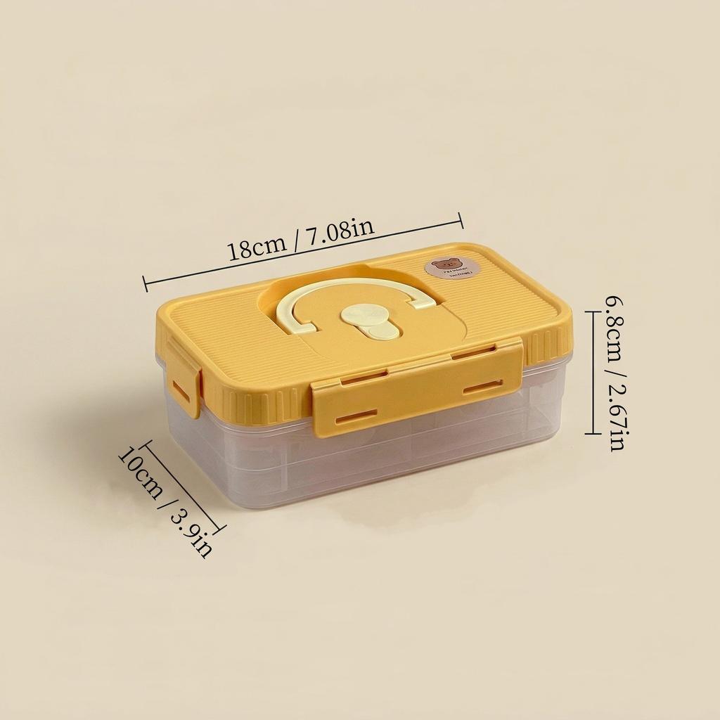 Egg Storage Box Refrigerator Organizer Stackable Plastic Food Containers With Lids Portable Handle Space Saving Kitchen Holder