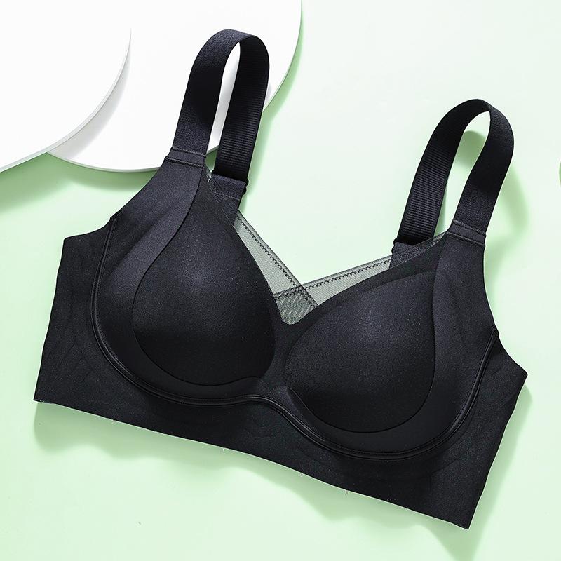 

Traceless cool hole cup, pull and gather, small collection sub-breasts, anti-sagging summer thin bra cover-Z 2xl(recommended 67.5-75kg ) чорний