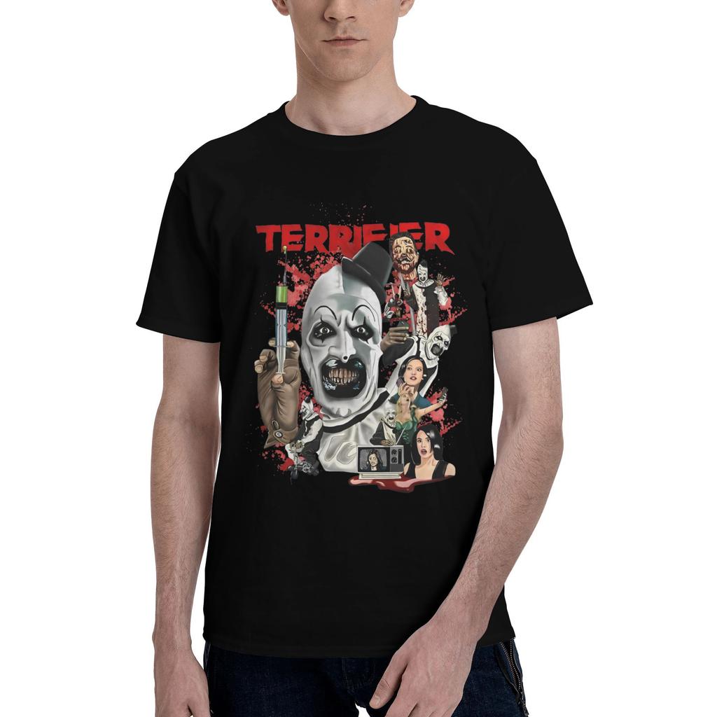 Men Women's T-Shirt Terrifier Art  Cool Cotton Tee Shirt Short Sleeve Horror Movie T Shirts Round Collar Clothes Printed