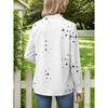 New fashion women's button-down shirt, spring and autumn casual top versatile commuter lapel button-down long-sleeved shirt