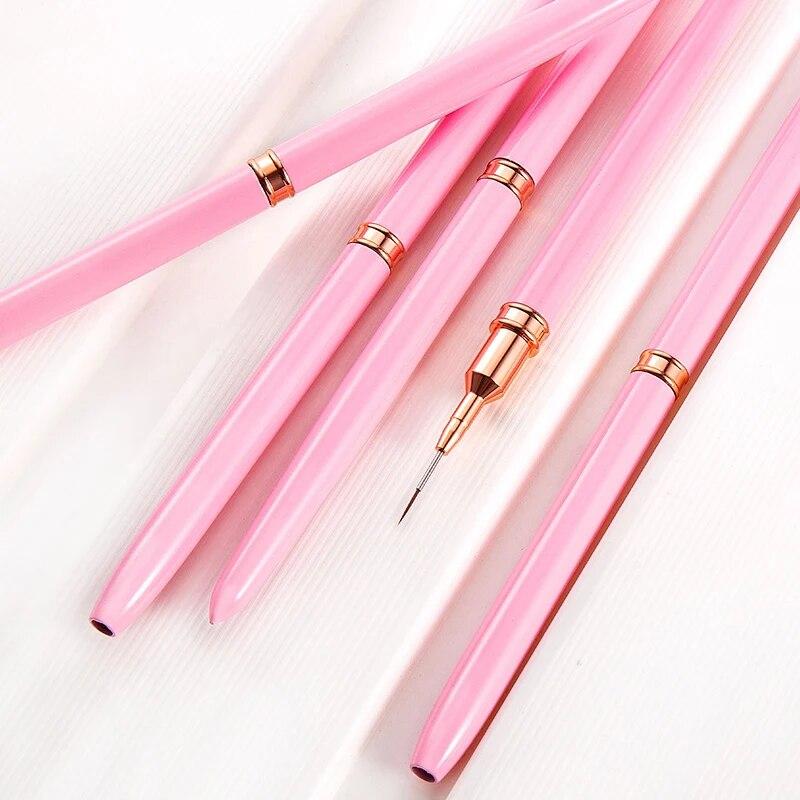 7/9/11/15/20mm Nail Liner Brush Set Handle Nail Art Pen Brush Drawing Lines Stripe Painting Flower Pen Nail Art Manicure Tools