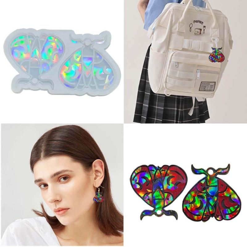 Holographic Butterfly Earrings Silicone Mold Ear Drops Crystal Epoxy Resin Mould DIY Ear Rings Jewelry Making Tools