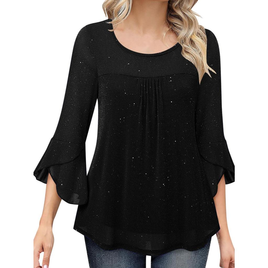 Frühling Sommer Pailletten Pullover Bluse, Heiß Beliebtes Mode Top für Damen, Europa USA Stil