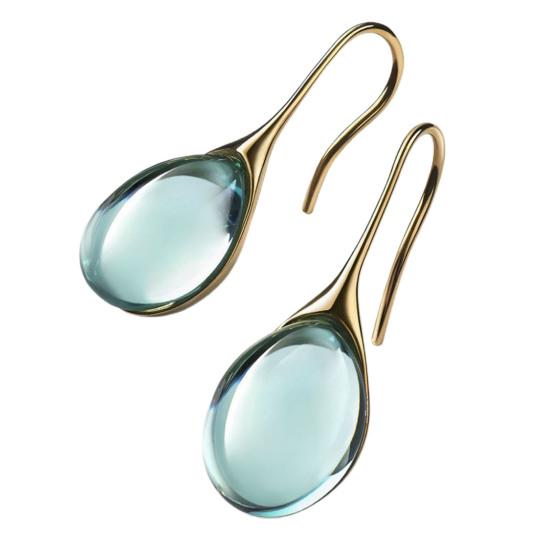 1 Çift Kadın Küpe Su Damlası Şekli Sahte Kristal Şeffaf High-end Damla