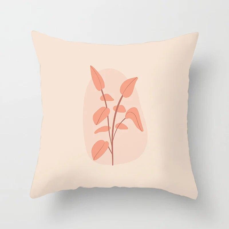 45x45cm New Geometric Abstract Flower Leaf Cushion Cover Desert Sunrise Cactus Pillow  Living Room Sofa Car Home Decoration