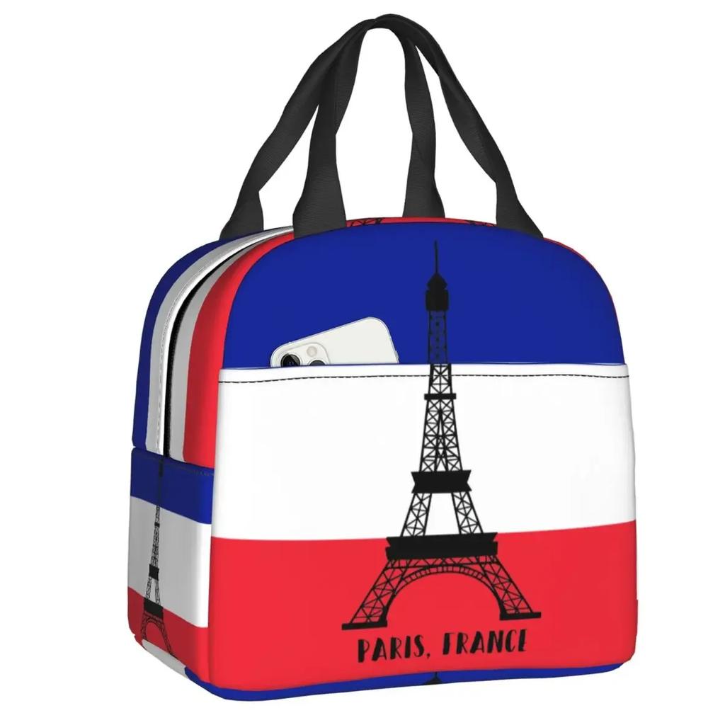Eiffelturm Isolierte Lunchtasche für Camping Reisen Romantische Französische Liebe Auslaufsichere Kühltasche Thermische Lunchbox Frauen Kinder