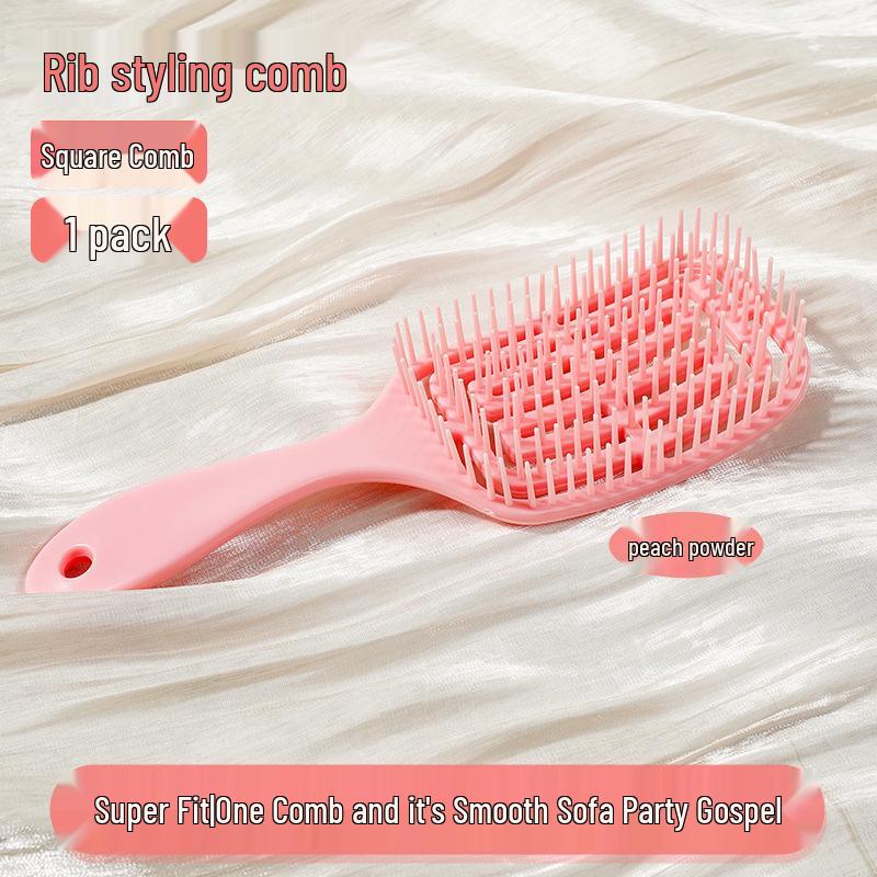 Cross-border Hot Item: Portable 2-in-1 Hollowed-Out Massage Comb - Wet/Dry Wide-Tooth Styling Comb for Women