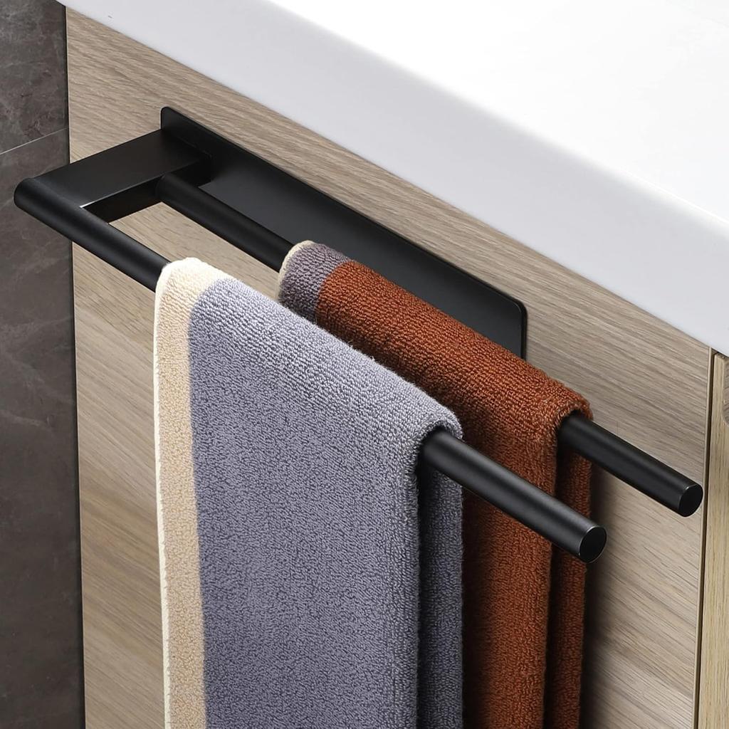 39cm Bathroom Towel Rail Without Drill Adhesive Towel Hanger Stainless Steel Wall-mounted Towel Holder for Bathroom Kitchen
