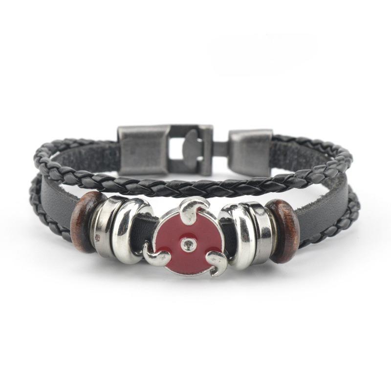 Anime Accessories One Piece Naruto Attack the Giant Woven Cowhide Bracelet Multilayer Buckle Ring Birthday Gift.
