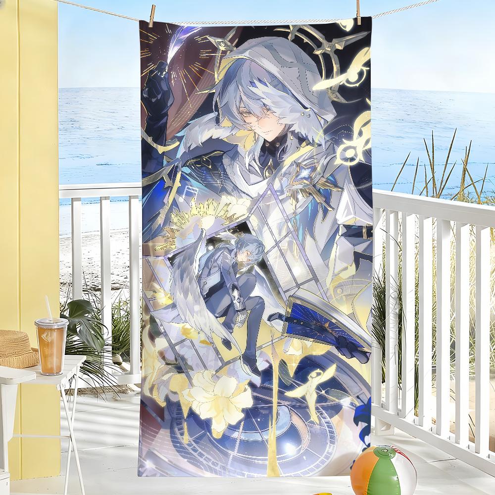 Sunday Game Honkai Star Rail Towel Sports Quick Dry Travel Camping Gear Sandproof Soft Light Large Beach Towel