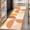 Black White Geometric Runner Rug Line Pattern Interlaced Design Hallway Carpet Modern Trendy Non-Slip Long Floor Mat for Bedroom