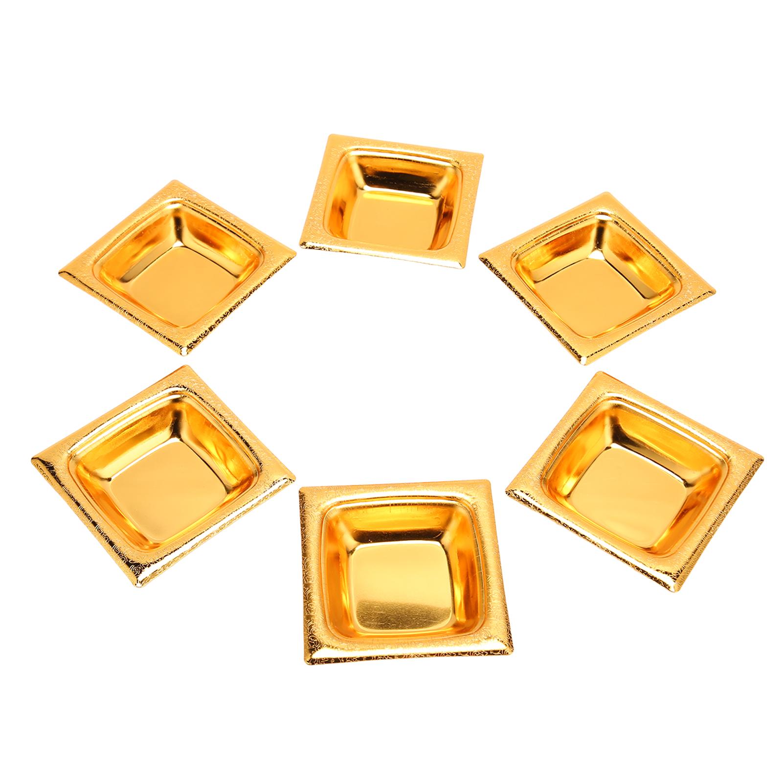 

6 шт. Миска для соуса Ретро Золотая Штабелируемая из нержавеющей стали Блюдо для приправ для салата L