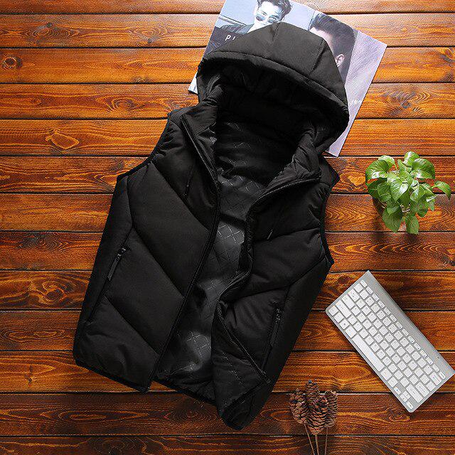 

Мужской зимний жилет, пуховик, трендовый пуховик, носимая на открытом воздухе, зимняя куртка без рукавов большого размера XXXXXL чёрный