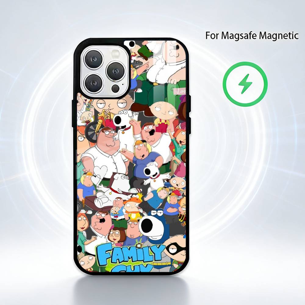 Family Guy Phone Case For iPhone17,16,15,14,13 Plus,Pro Max Magnetic For Magsafe Wireless Charging