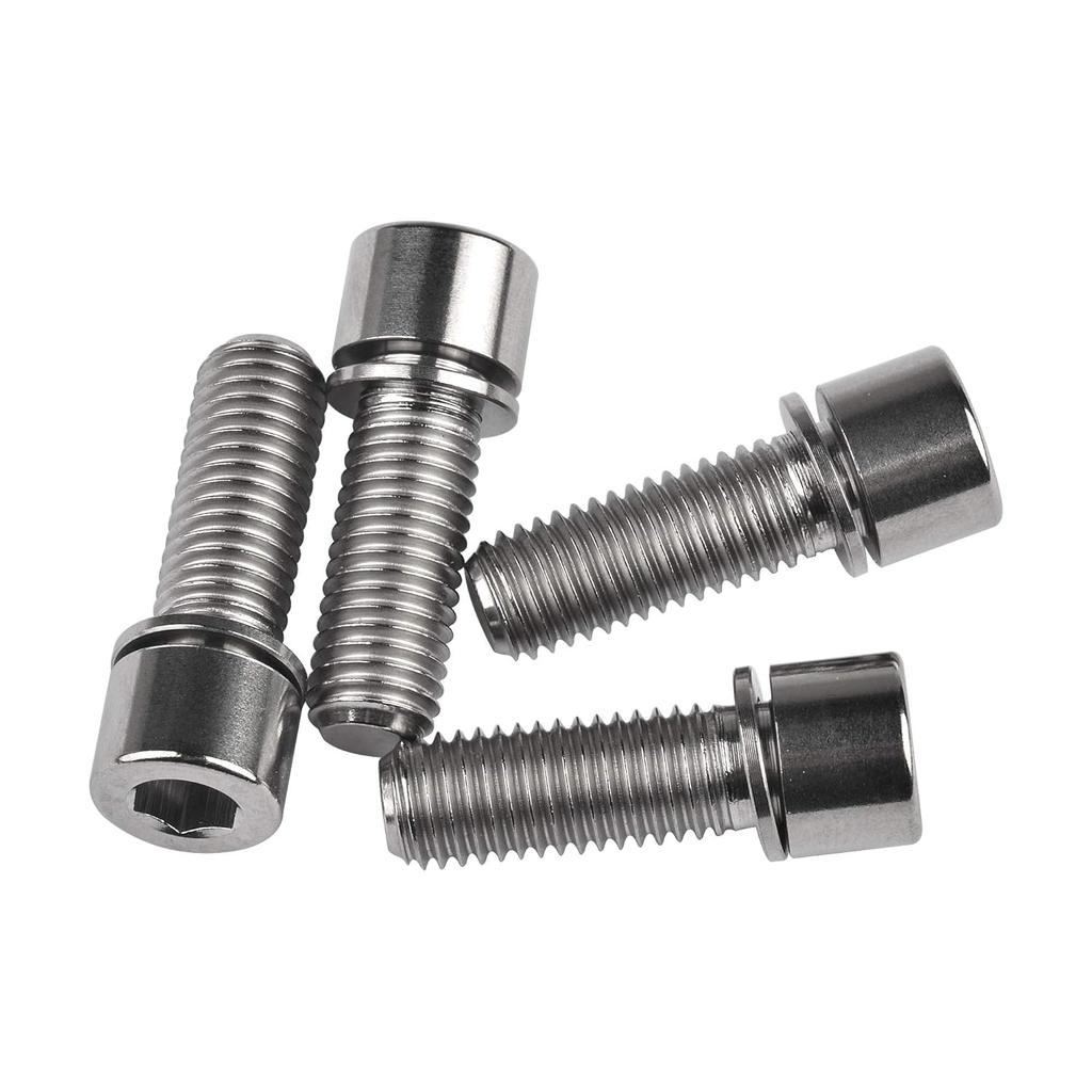 Titanium Ti Bolt M7 x 20mm Allen Head with Washers Bike Scewrs Pack of 4