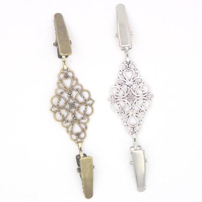 Retro Sweater Clips Fasteners Flower Pattern Cardigan Dress Shirts Collar Brooch Back Cinch Clip For Women Girls