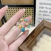 Medieval Gold High-End Elegant Enamel Open Ring Cold Wind Light Luxury Flower Index Finger Ring Female