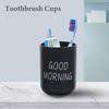 1pcs Black Plastic Bathroom Tumbler Cup Toothbrush Holder For Makeup Brushes Storage Rinse Mug Reusable Travel Tumbler