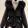 Fleece and Thicker Pie Overcome Women's Short Loose Large Size Down Cotton-padded Jacket Autumn and Winter Hooded Casual Cotton-padded Jacket