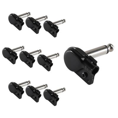 ALL4PRO New Design Single Screw Mini Nickel Black Plated Right Angle Audio TS Jack Connector with Insulation Paper 6.35mm 1/4" (X301B)