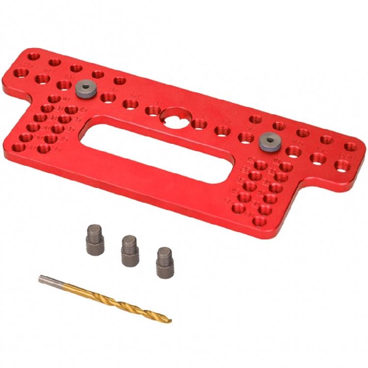 Cabinet Hardware Jig Tool Adjustable Punch Locator Drill Template Guide Wood Drilling Dowelling Guide for Installation