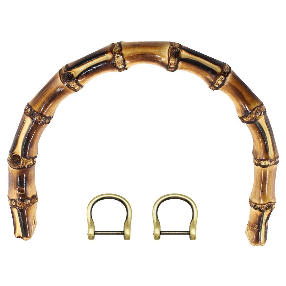 DIY Handmade Detachable Bamboo Purse Handles With Buckle 15.5CM Bamboo Bag Handles U-Shaped Shoulder Bag Strap Gift Box