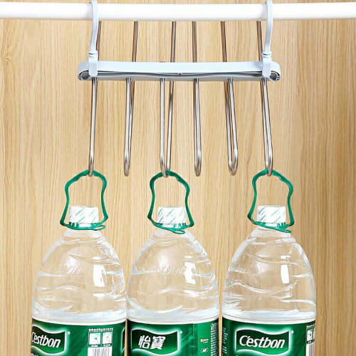 Tamatoshi 6-Row Pants Hanger, Stainless Steel, Slim, Space-Saving, Foldable, Multi-Function, Laundry, Clothes Hanger, Stylish, White, Set of 2