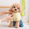 Huaqianguhh Striped Shirt Pet Jumpsuit, Four-Legged Dog Clothes, Denim Pants Outfit, Stylish Onesie Clothes for Small Dogs