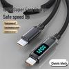 Cavo di Ricarica Rapida Dual Type-C Crystal Shine da 120W per Apple & Huawei con Display Digitale