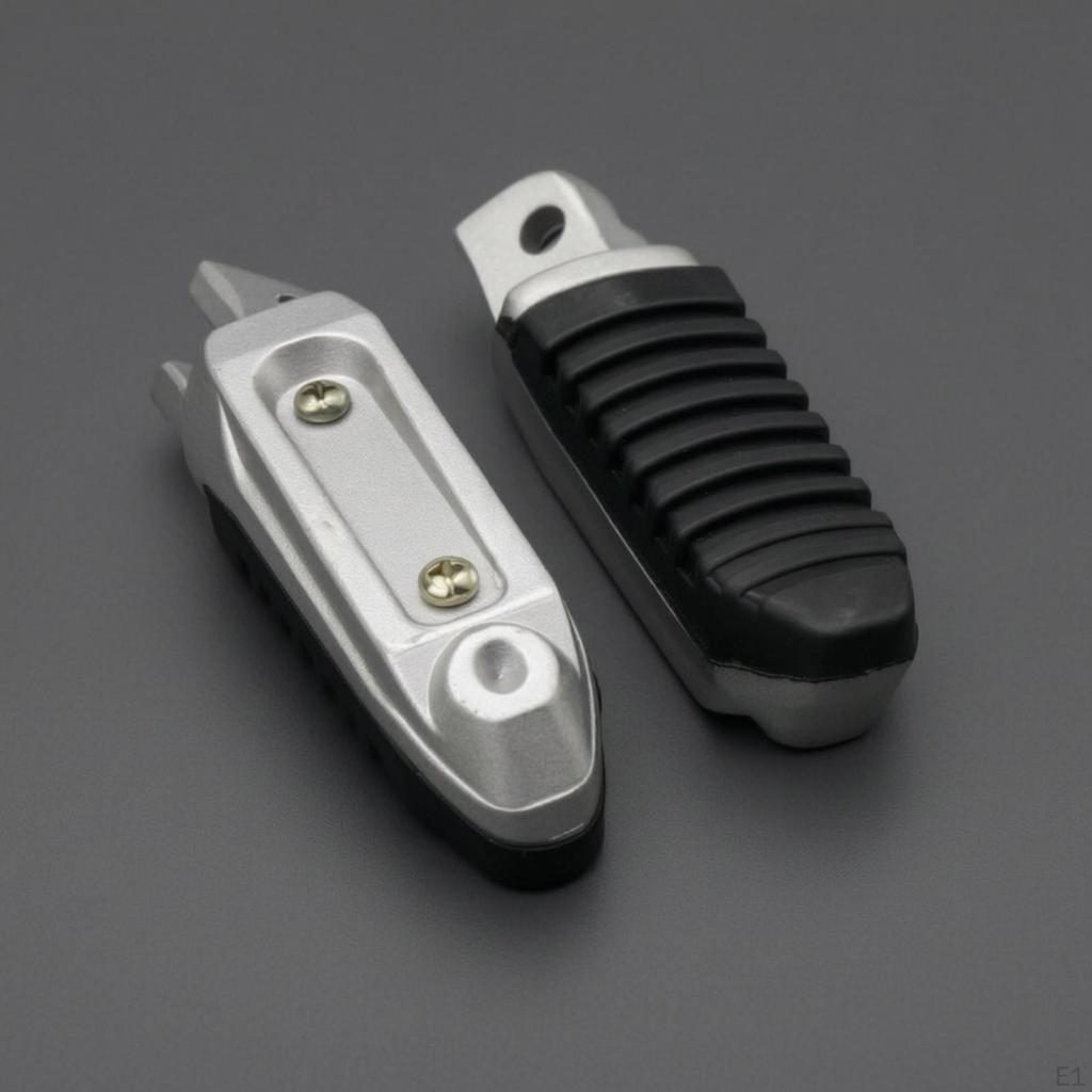 Motorcycle Foot Pegs with Rubber Pads Aluminum Alloy