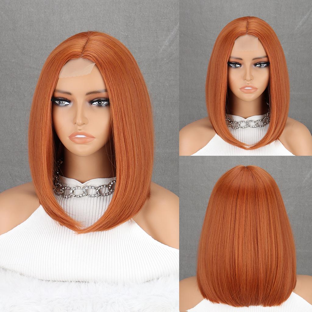 Rovná délka po ramena Bob paruky Syntetické přírodní měkké vlasy náhradní paruky pro ženy dívky pro každodenní párty cosplay