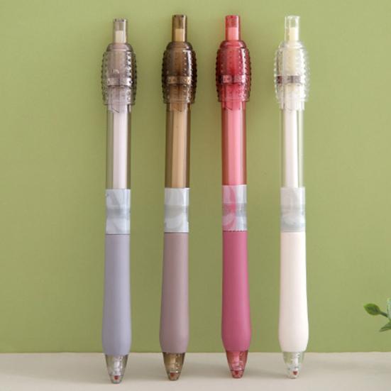 4/8 st Gelpennor Ergonomiskt Bekvämt Grepp 0,5 mm Fin Spets Snabbtorkande Svart Bläck Stresslindrande Penna med Tyst Roterande Hätta