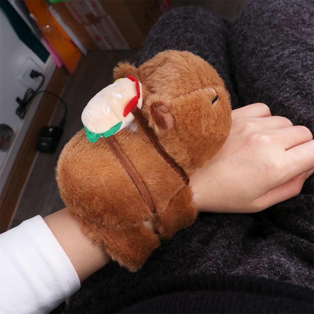 Capybara Rodent Plush Doll Slap Bracelet Pink Capybara Capybara Plush Wrist Band  Home Decor