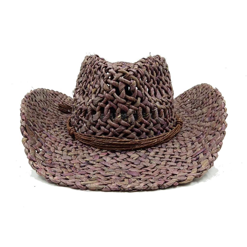 Western cowboy straw hat men and women retro wide-brimmed Cowboy Straw Hat Embroidered Wide Brim chapeau cowboy