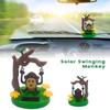 Animated Monkey Toy Solar Powered Dancing Monkey Animal Swinging Ornaments Car Styling Accessories