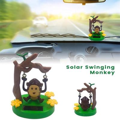 Car Styling Accessories Solar Powered Dancing Monkey Animated Monkey Toy Animal Swinging Ornaments