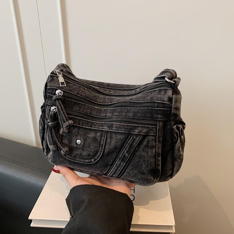 Crossbody Bag Women's Vintage Denim Bag Large Capacity Lightweight Shoulder Bag