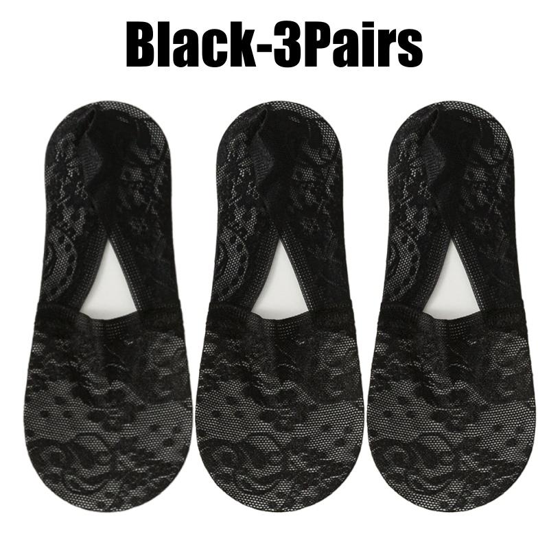 Non Slip Heel Ladies Lace Boat Socks Pure Cotton Breathable Low Cut Invisible Ankle Socks Women Summer Thin Casual Socks