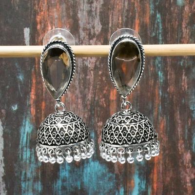 Dumanlı Topaz, Değerli Taş El Yapımı Takı Şükran Günü için 925 Ayar Gümüş Küpe