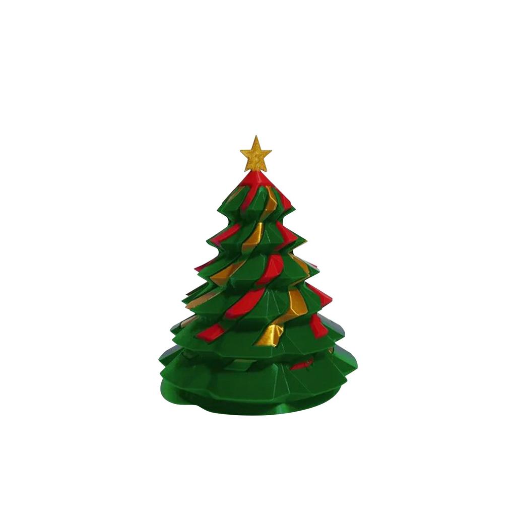 3D Printed Christmas Tree Spinning Gift Decoration