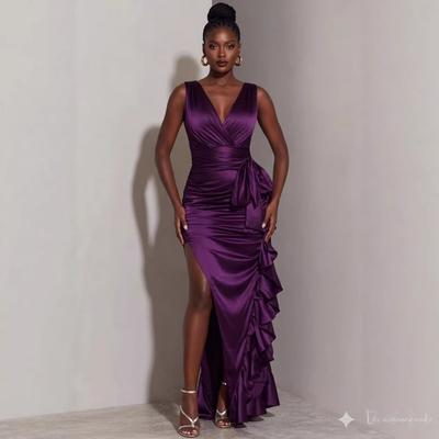 Rochie bodycon sexy cu decolteu în V, curea în talie și drapaje, mărime mare, nouă pentru Toamnă-Iarnă, pentru Femei, purtabilă pe umăr