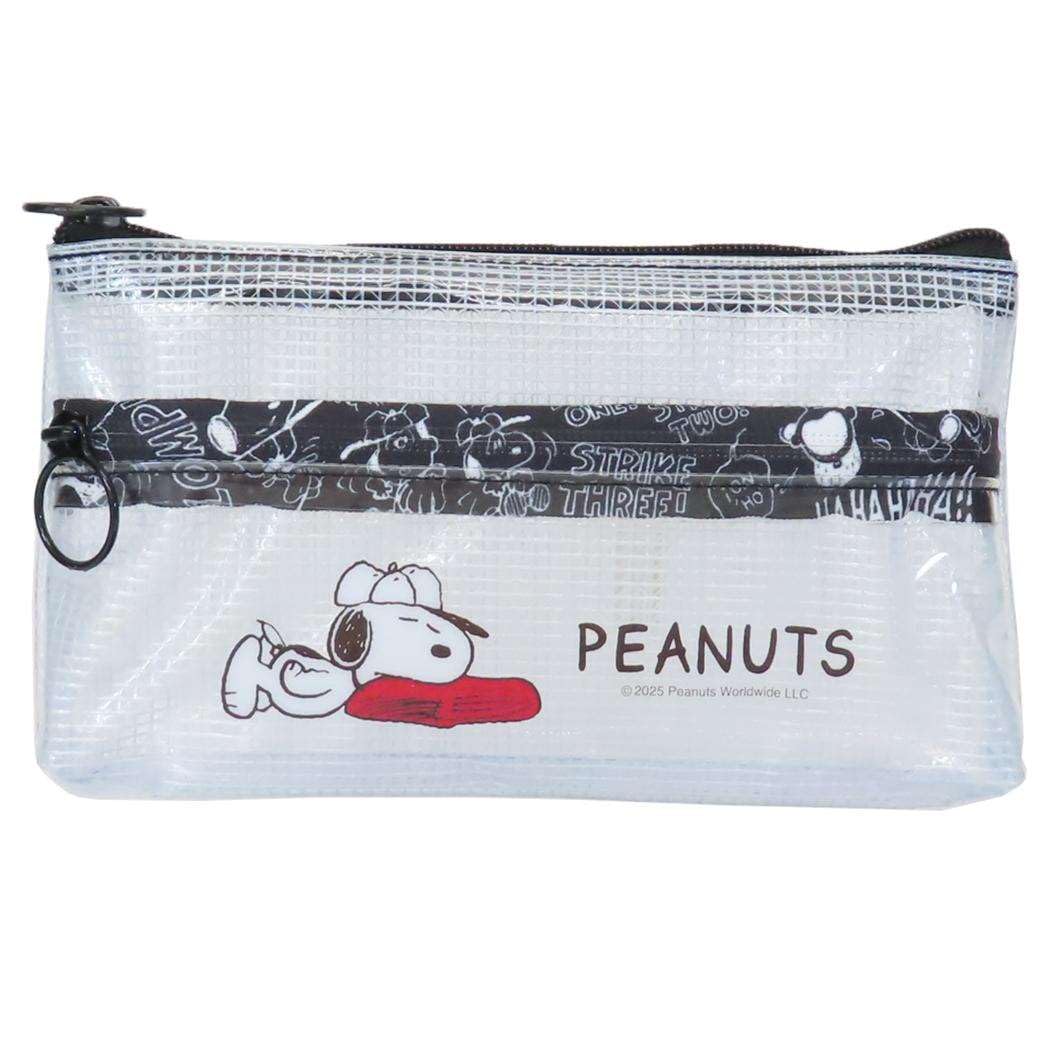 

Maruyoshi Snoopy Clear Double Zipper Pouch Baseball H11 x W20 x D2cm SNP-CWF-BB