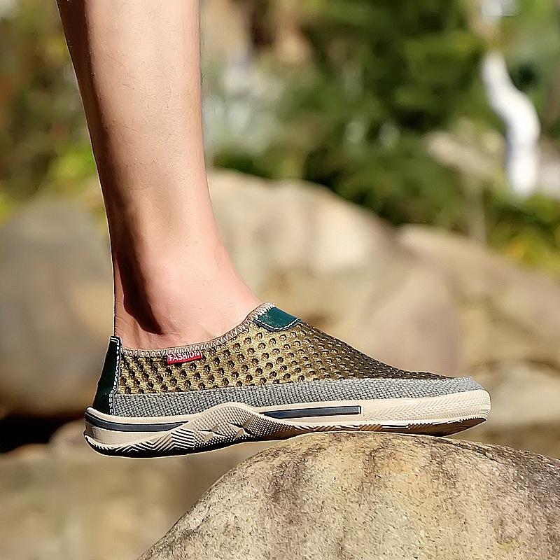 2025 summer new fashion trend breathable mesh men's shoes youth outdoor leisure hiking shoes