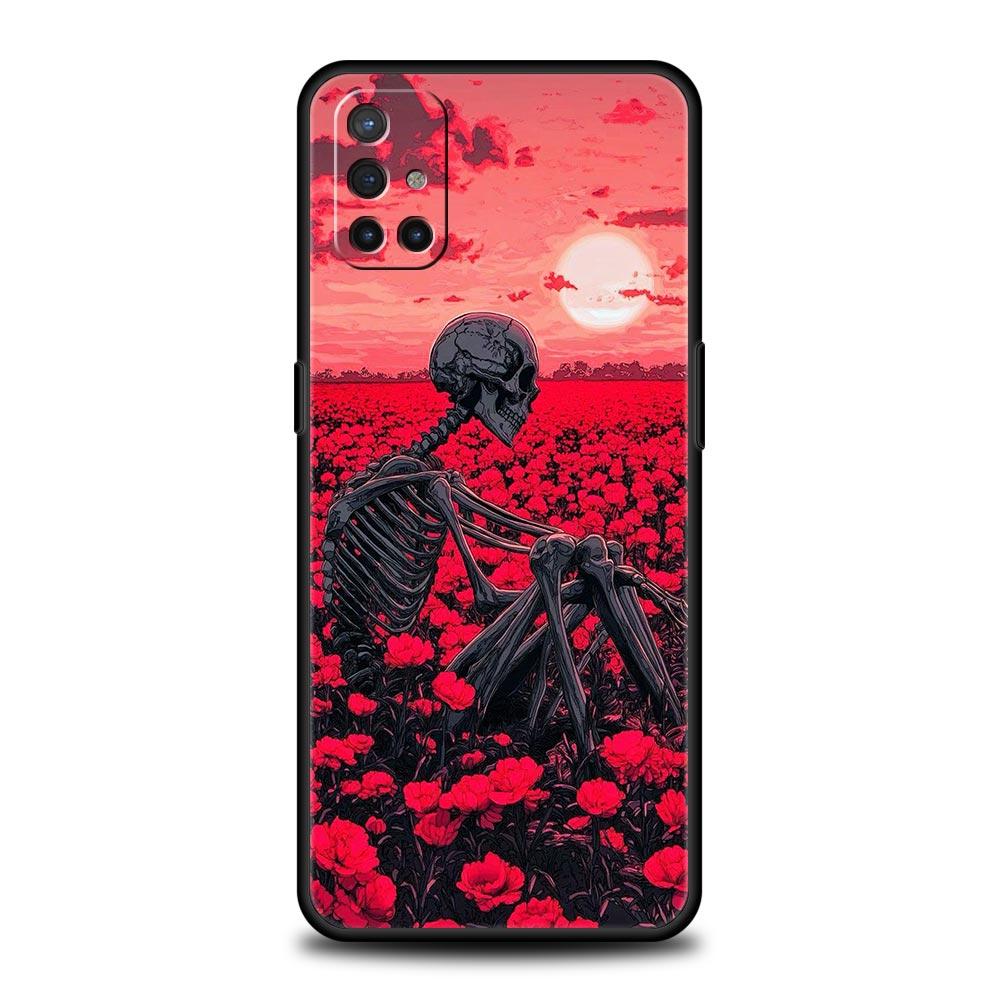 Phone Case For Oneplus 13R 13 12 10T 11 R10 Nord N100 N200 N10 9 9R CE 2 3 Z Pro Lite 5G Soft TPU Cover Skeleton Skull Funda Bag