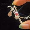 Everyday Wear Necklace Women Cocktail Glass Shape Charm with Beautiful