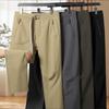 Dibinze Men's Plus Size Thin Elastic Straight Leg Casual Pants