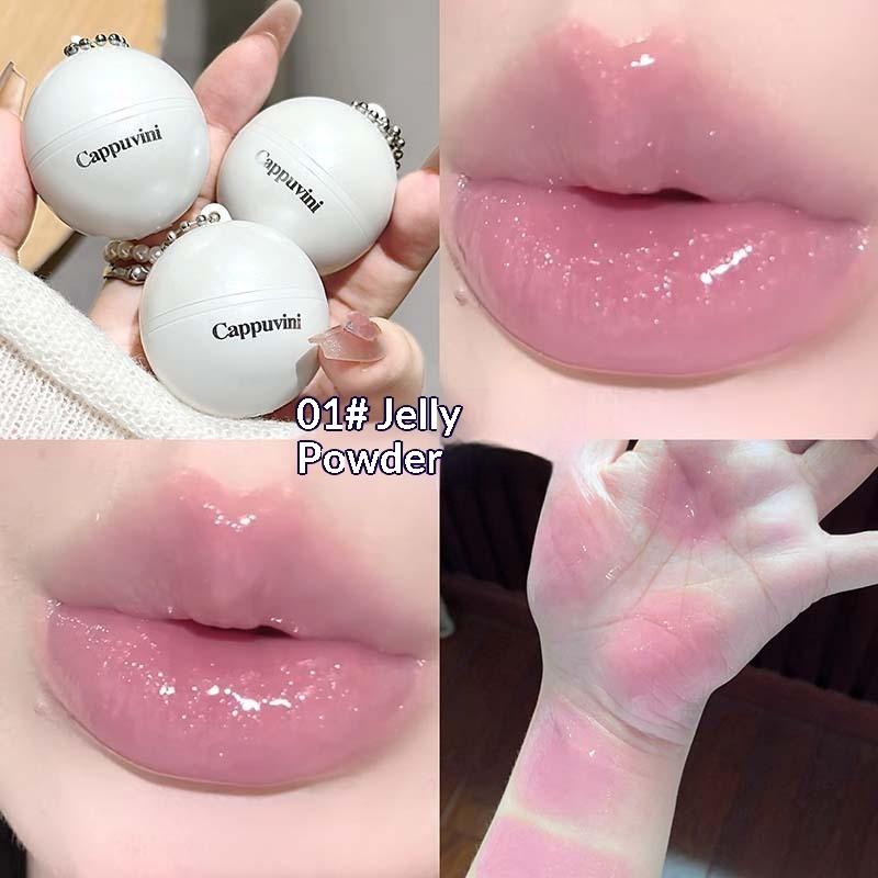 Cappuvini Plumping Lip Gloss With Water Light Technology 12H Glass Shine Swollen Effect Hydrating Non Sticky Lip Jelly Gloss