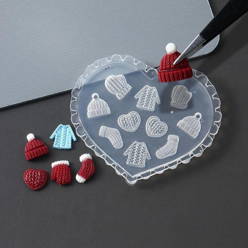1Pc Christmas Hat Socks Sea Shell Starfish Flower Lily Tulip 3D Acrylic Nail Mold Nail Art Decorations Diy Silicone Nail Art