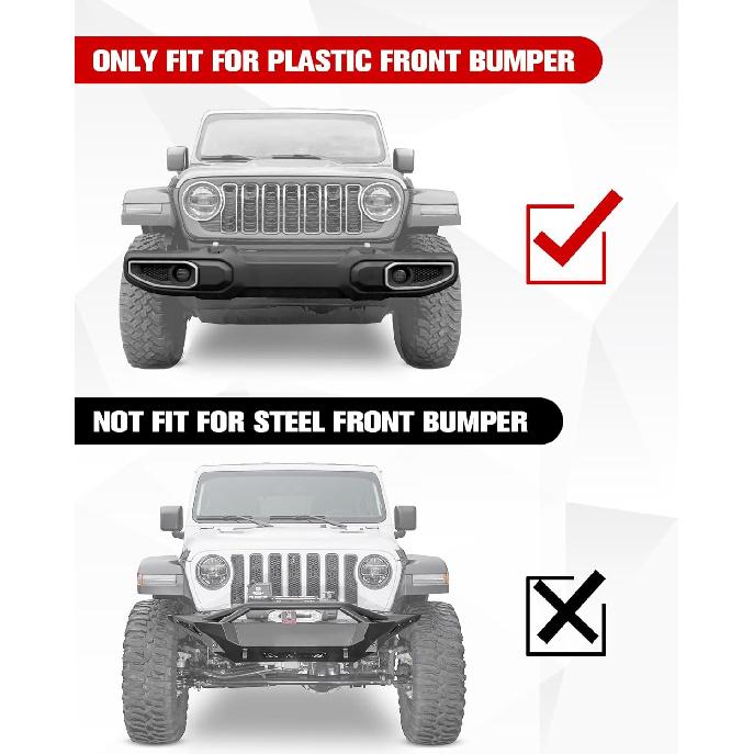 

Front License Plate Mounting Bracket Frame for Plastic Bumper Compatible with 2018-2025 Jeep Wrangler JL JLU & 2020+ Gladiator JT, Replace OEM#