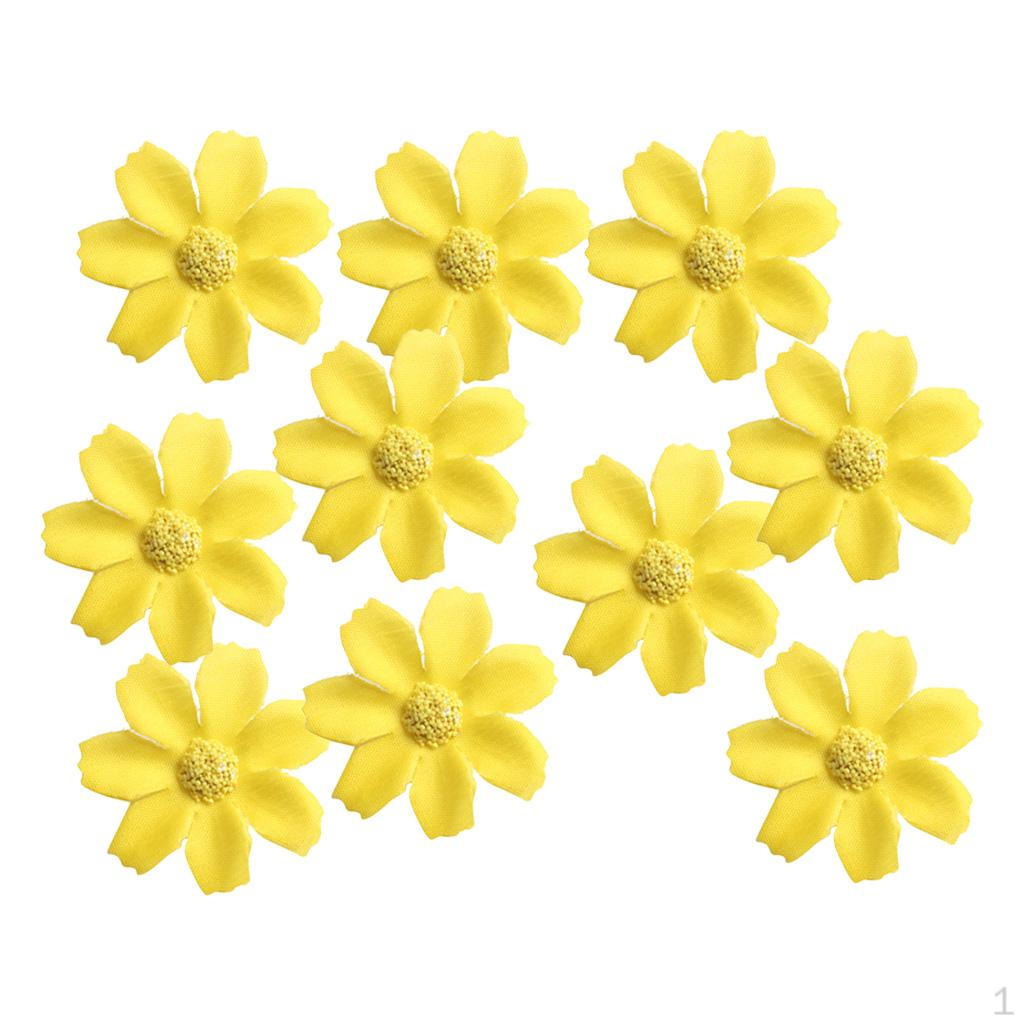 50 Heads Silk Artificial Daisy Flowers DIY Bouquet Wedding Party Home Decoration yellow